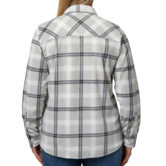O'Neill Womens plaid fleece shirt jacket--Grey - Picture 2 of 6